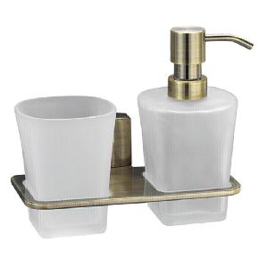 Wasser Kraft Exter К-5200 Держатель стакана и дозатора, мат. стекло К-5289 СВЕТЛАЯ БРОНЗА