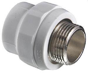 Valtec Соединитель (VTp.701) с переходом на НР.25*3/4 белый