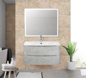 BelBagno ACQUA База под раковину подвесная с двумя выкатными ящиками  Cemento Verona Grigio,900x450x500,  ACQUA-900-2C-SO-CVG БЕЗ раковины 