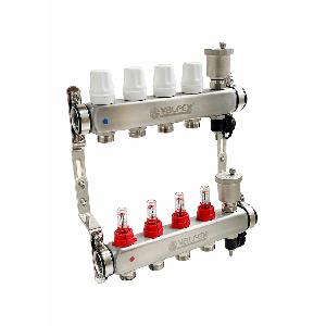 ValFex Коллекторная группа VF.586.0611, 1"х 11 вых. Евроконус 3/4", встроенные расх., нерж. сталь.