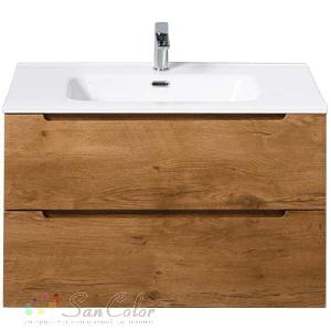 BelBagno Тумба ETNA  подвесная с 2 выкат. ящ, Rovere Nature, 800x455x500 ETNA-800-2C-SO-RN-P с керамической раковиной NDR-800-LVB
